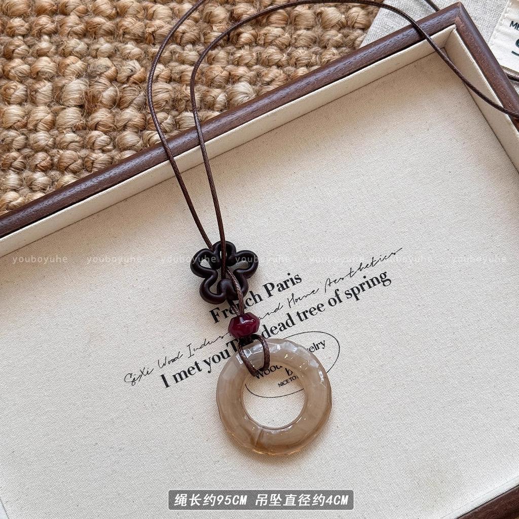 New Chinese retro smudge long necklace female niche design sweater chain hanging neck