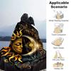 1pc Sun Moon Printing Lightweight Flannel Blanket, Comfortable and Warm Blanket, for Camping Sofa Bed and Couch Office, in All Seasons