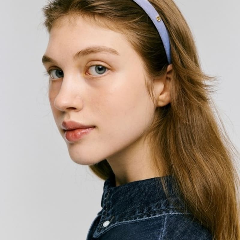 DEPOUND Dp Logo Velvet Hairband - Skyblue