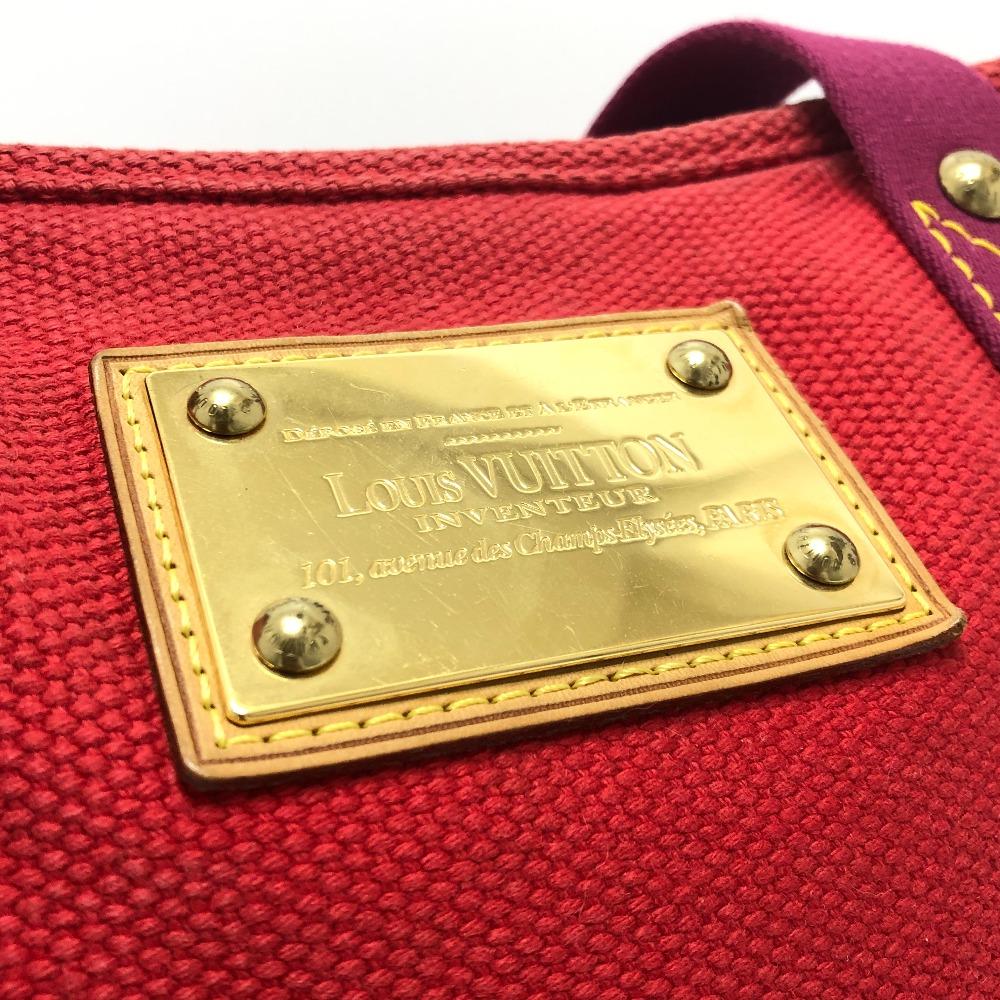 Louis Vuitton M40034 Antigua Cabas MM handbag Tote Bag Canvas Red/GoldHardware