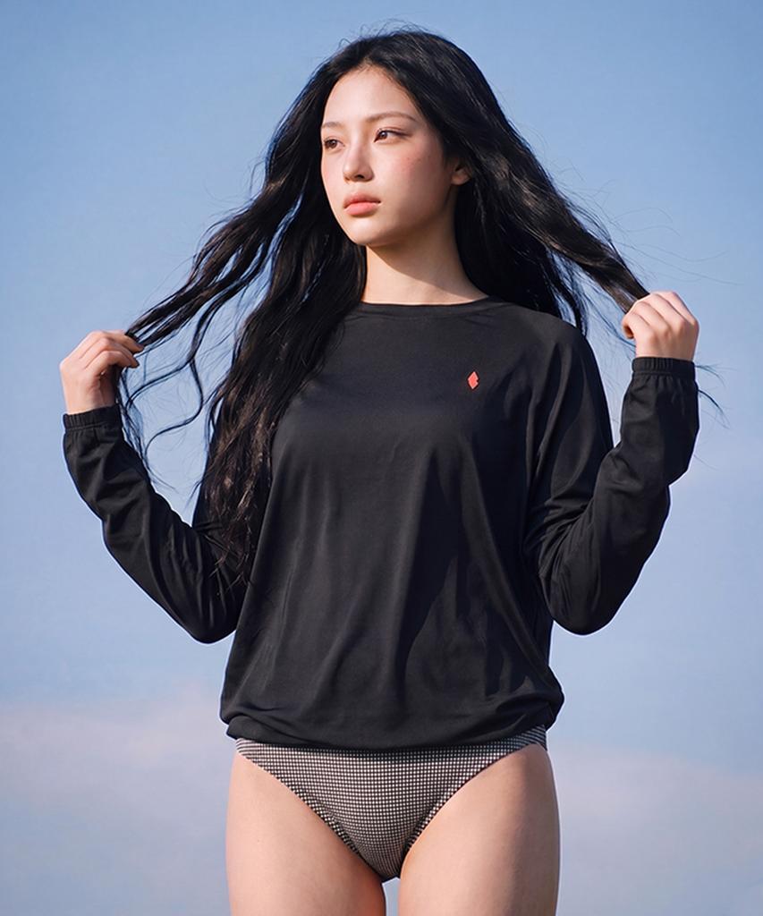 VIKINI VENDER (Bardot X Vikiven) Loose Fit Rash Guard - Black