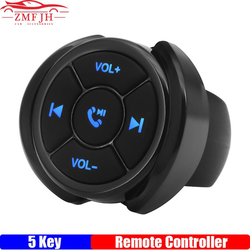 

ZMFJH Wireless 5 Key Remote Controller Media Button Car Motorcycle Bike Steering Wheel Music Play for IOS Android Phone Tablet