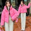 Down cotton clothes women's winter new hooded thickened warm fluffy short bread clothes jacket