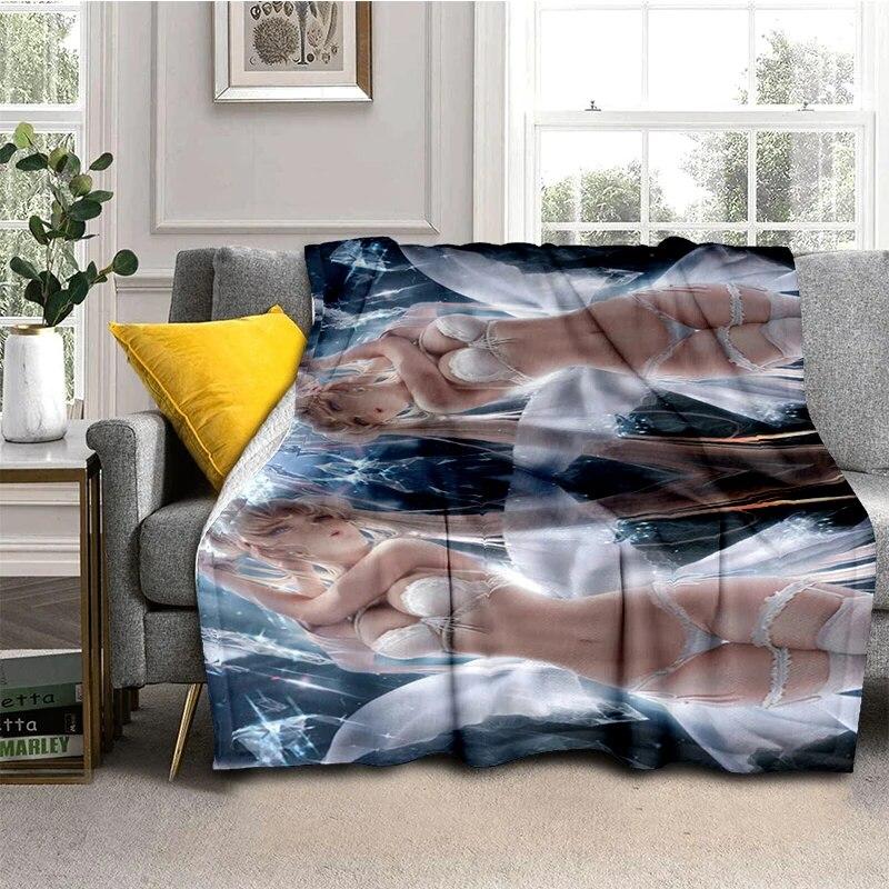 Hot Anime Sexy Girl Soft Plush Sofa Bed Throwing Cartoon Picnic Blankets Modern Flannel Blanket Gedruckt Bettdecke Geschenk Gift
