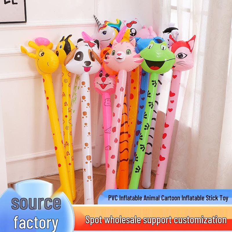 Cartoon Animal Inflatable Giraffe Stick Balloon Toy for Children