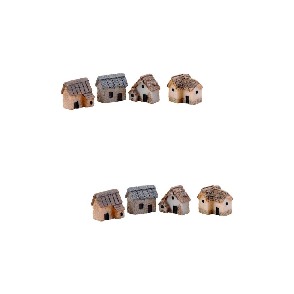 iplusmile 8 Pieces Miniature Houses, Miniature Gardens, Micro Miniature Landscape Decor, Miniature Villas, Terrariums, Miniature Village Houses, DIY