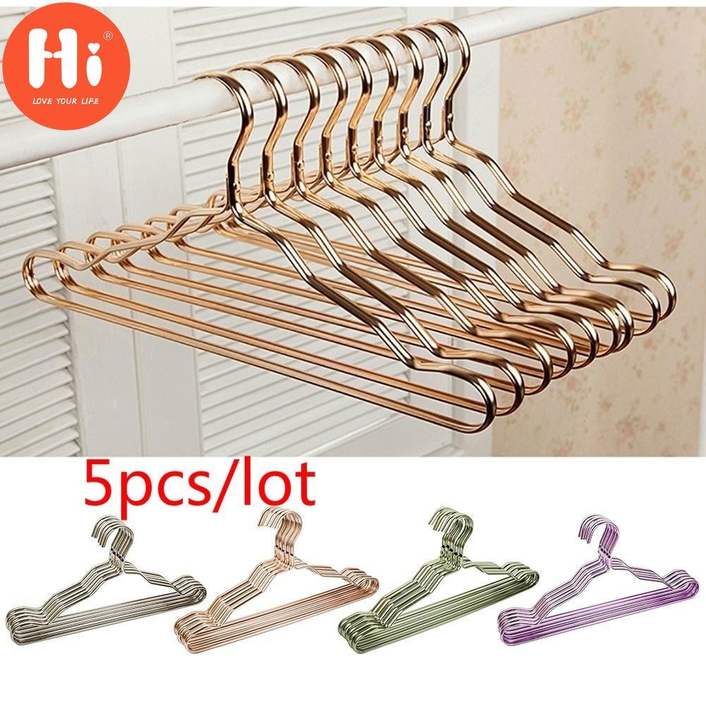 

Привет, 5 шт./компл., вешалка для одежды из алюминиевого сплава, вешалка для одежды для взрослых, бесшовная вешалка для ткани Hi