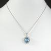 And My Jewelry Natural Blue Topaz Necklace Pendant Luxurious Antique Style Carat Car Cut [Your Box] - 3.0 14171/Oval [November Birthstone] [Gift