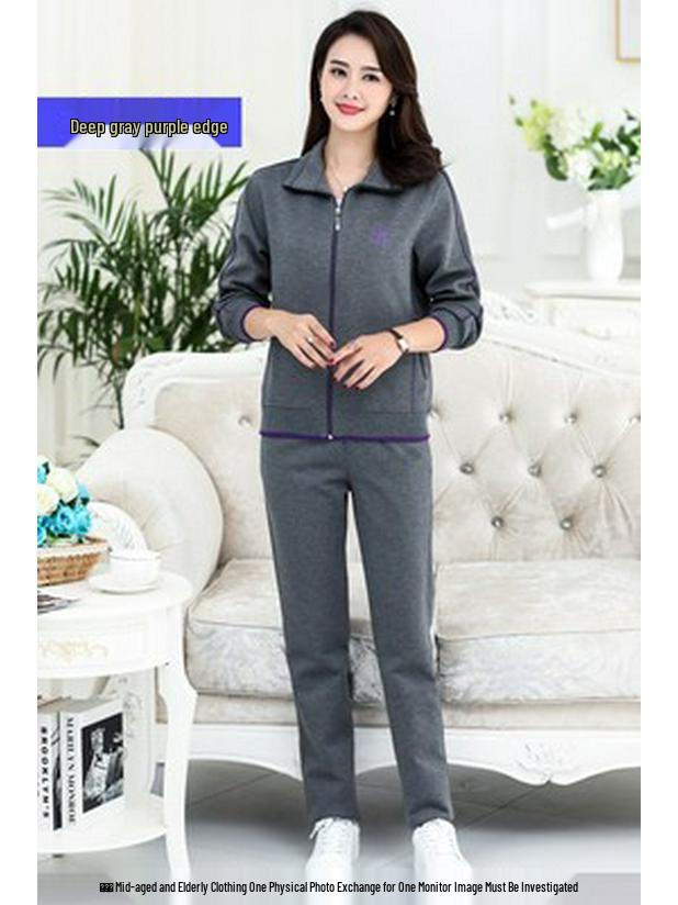 Sportbekleidungs-Set für Damen in Übergröße - Frühjahr/Herbst 2023, Zweiteiler mit langen Ärmeln für Mütter mittleren Alters und ältere Mütter