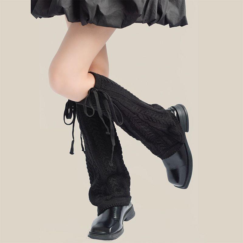 Japanischer JK-Muster Strick Süße Ausgestellte Y2K Slouchy Socken Ins Student Spice Girl Subkultur Wadenstulpen