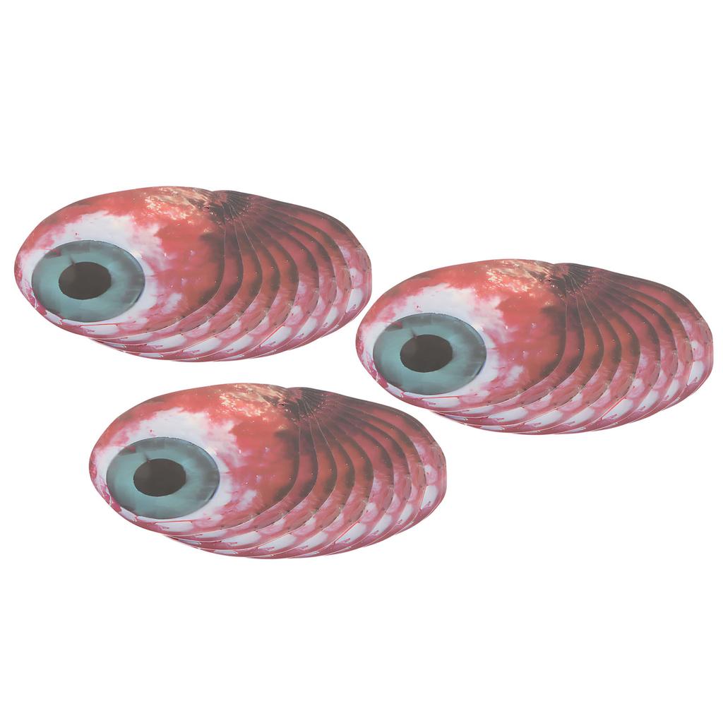 30 Stück Blutiges Augapfel-Banner Gruselig Lebensecht Helle Farben Halloween Blutiges Banner mit Spulen-Nadeln für Dekoration Party