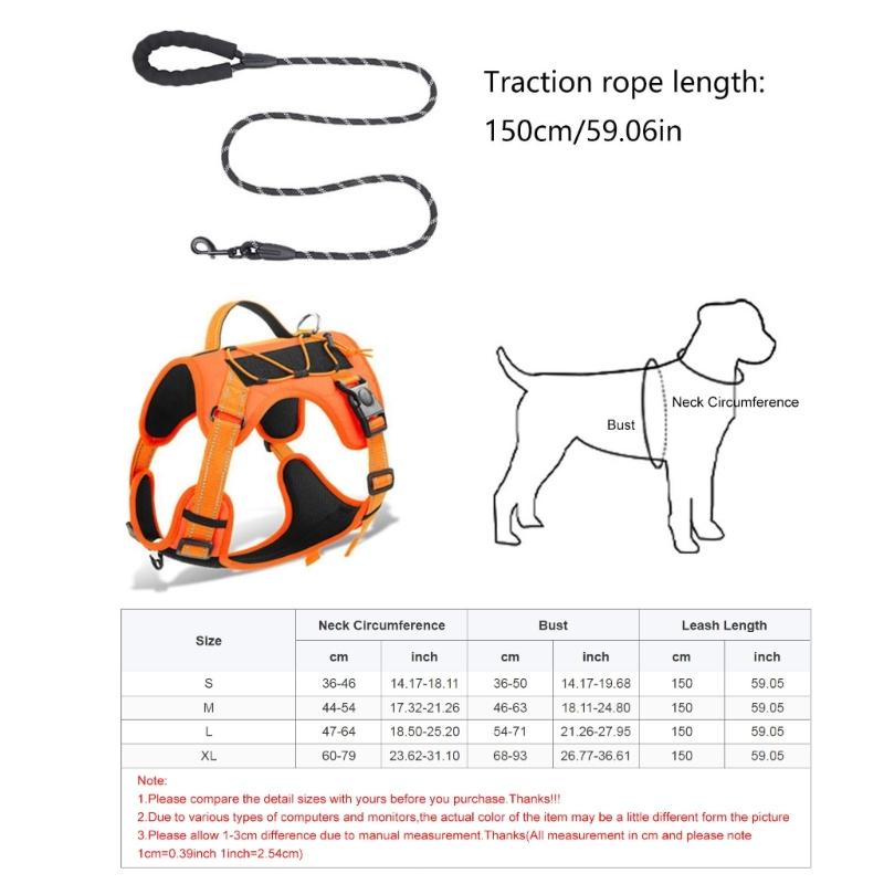 Dog Vest Adjustable Training Harness for Large Medium Dogs Harnesses Strong Multifunctional Leash Harness Soft Handle