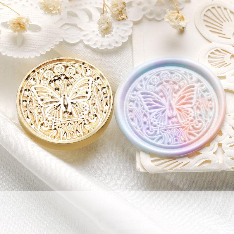 Star Sky Lotus Rose Pattern Wax Seal Stamp Retro Sealing Wax Stamp Replace Head Flowers Leaf Decorate Gift Card Making Supplies