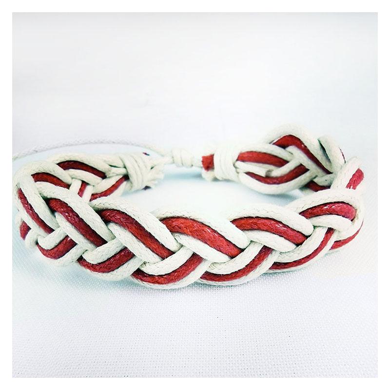Unisex Geometric Woven Cotton-Polyester Bracelet - Japanese  Korean Style for Couples/Women