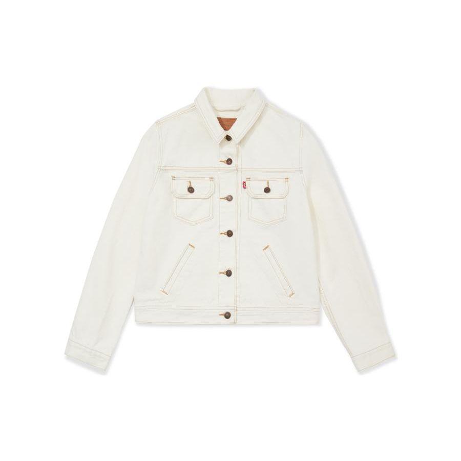 

Levis FW22 Однотонная Однобортная Джинсовая Куртка Короткая Женские куртки Белый A3482-0001 XS