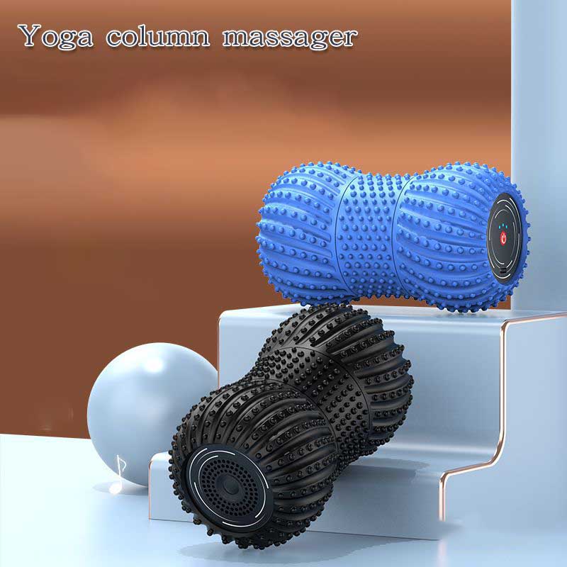 Electric Fascia Fitness Roller Peanut Ball Vibration Massage Shoulder Neck Waist Leg Muscles Relaxation Connect Bluetooth Music