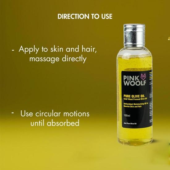 Pink Woolf Olive Oil for Hair & Skin | Pure Cold-Pressed | Nourishes & Hydrates | 2 Bottle Pack