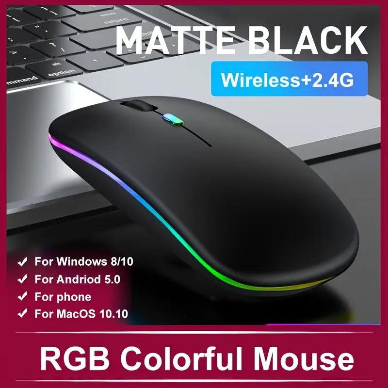 Wireless Rechargeable Mouse With LED Backlight Bluetooth Gaming Mouse Suitable For MAC/Laptop/PC/Windows