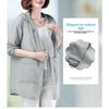 Women's Long Plus Size Hooded UV Resistant Jacket with Pockets