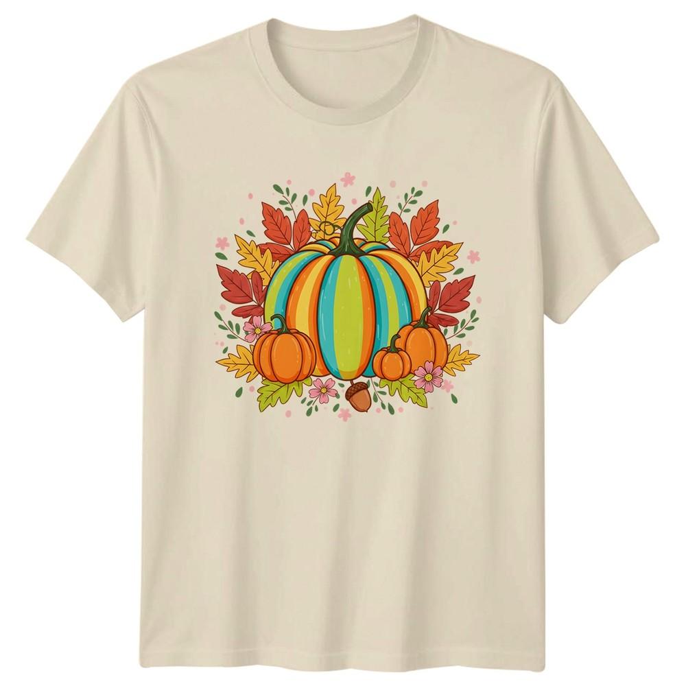 Autumn Pumpkins Fall Harvest Unisexs TShirt Unisexs Tee Graphic Seasonal Tee