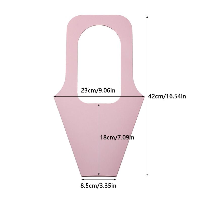 Flowers Arrangement Kraft Paper Bag Folding Portable Flower Packaging Box Waterproof Flower Basket Heart Handle Gift Tote Bags