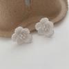 Elegant Three-Dimensional Floral Stud Earrings: French Retro Chic, Versatile & Luxurious Design for Women
