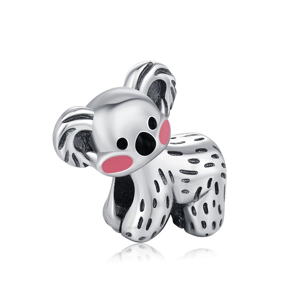 New 925 Silver Cute Cat Dog Charm Heart Pendant Beads Fit Bracelet DIY Women Jewelry Fine Gift