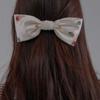 SORRY TOO MUCH LOVE Crystal Gem Satin Bow Hairpin_Cream