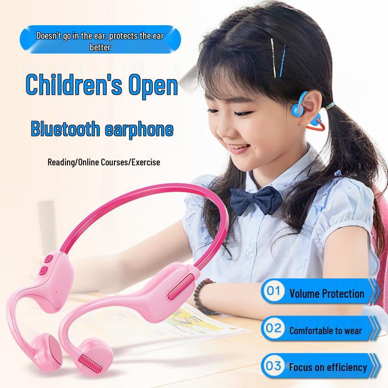 Wireless Bluetooth Bone Conduction Kids' Headphones - Ear Protection, Non-In-Ear, for Students, Online Classes, Sports, Running, Hanging Type