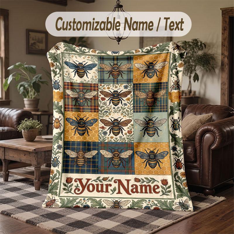Pătură Aruncată cu Temă Quilt Nume Text Personalizat Pătură Moale Confortabilă pentru Casă Canapea Pat
