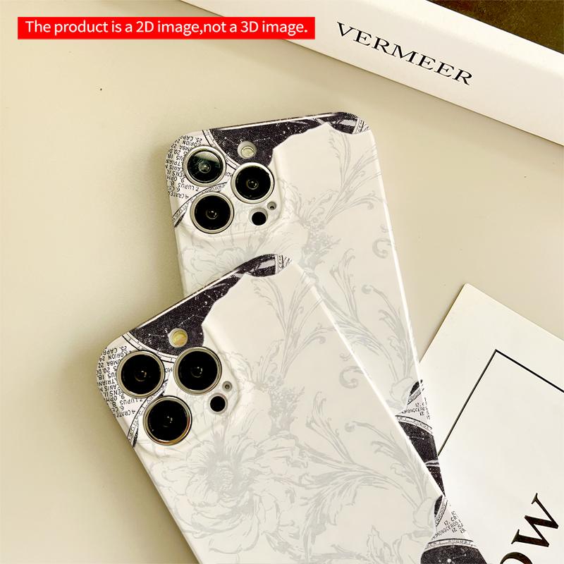 2DFlat Floral and Celestial Design All inclusive film hard iPhone case, compatible with iPhone 18 Pro Max 17 16 15 14 13 12 11