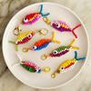 Cute Handmade Bead Fish Backpack Bag Zipper Pendant Hanging Decoration Girls Student Keychain Hangings DIY Accessories Ornaments
