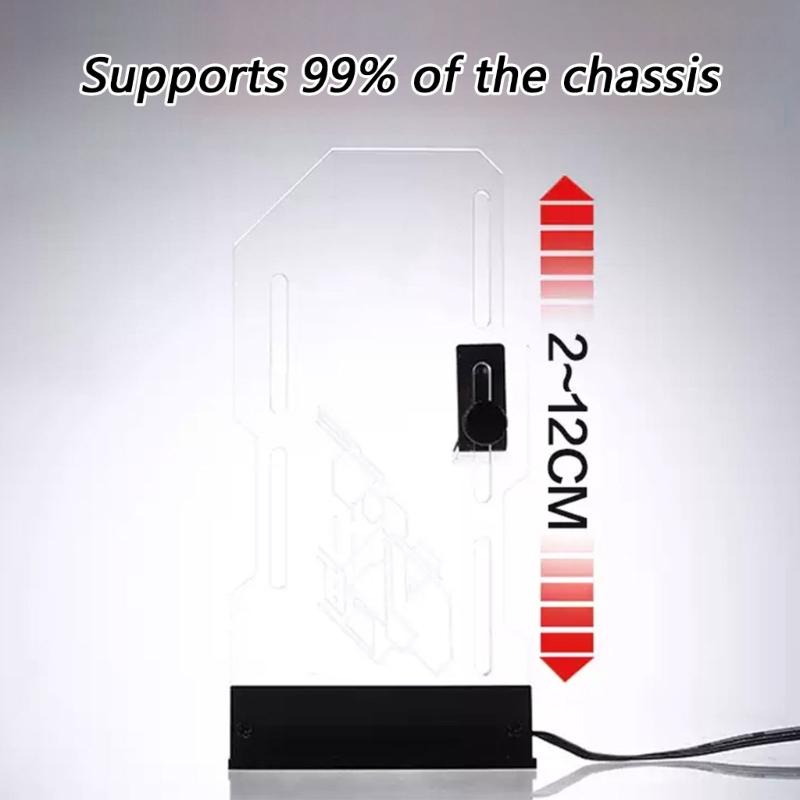 Multiple Position Acrylic GPU Support Stand Featuring ARGB Light Synchronization Technology for Desktop PC Case