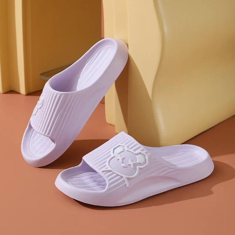 Women's and Men's Fashionable Cartoon Flip Flops, Soft and Thick Soled Non Slip Sandals for Indoor and Outdoor Use, Beach Slippers New Model