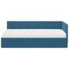 Corner Bed Frame with Mattress and Headboard 2 pcs Blue Velvet