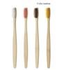 4pcs Single Cowhide Wrapped Bamboo Toothbrush Set Natural and Environmentally Friendly Bamboo Toothbrush Tablet
