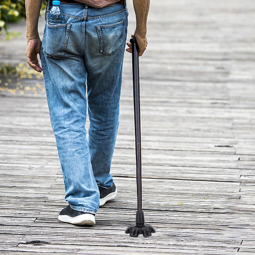 Walking Cane Tip Silicone 6 Pillar Design Strong Stability Prevent Slipping 22mm Walking Sticks Foot Pad