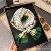 Long Silk Scarf Women's New Small Silk Scarf Printing Simulation Silk Tied Bag Streamer Explosion Sweet Little Scarf