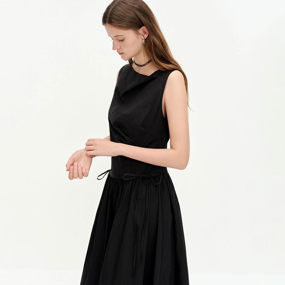 Wednesday Delight Wd_Drape Waist Sleeveless Long Dress_2Color