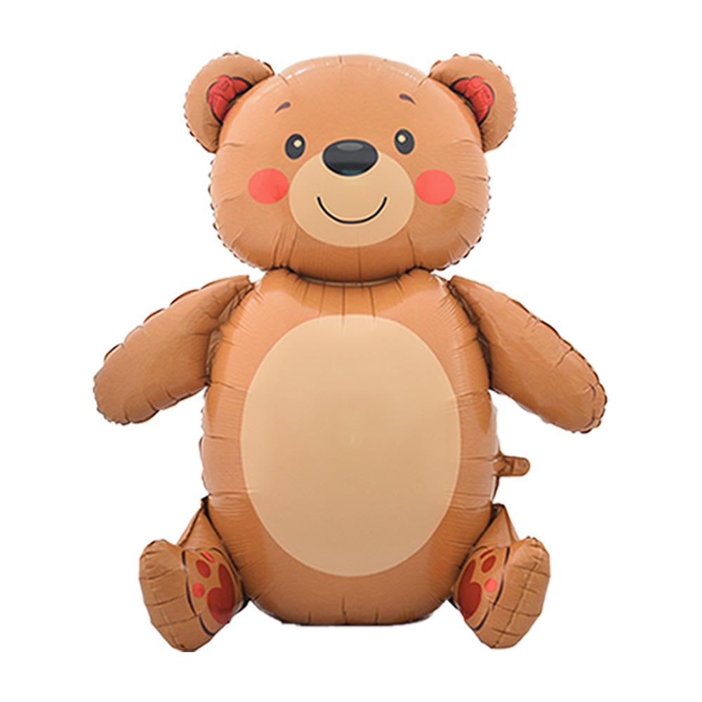 1 Piece of 116cm Tall Sitting Brown Bear Aluminum Foil Balloon Suitable for Birthday Party Decoration Other