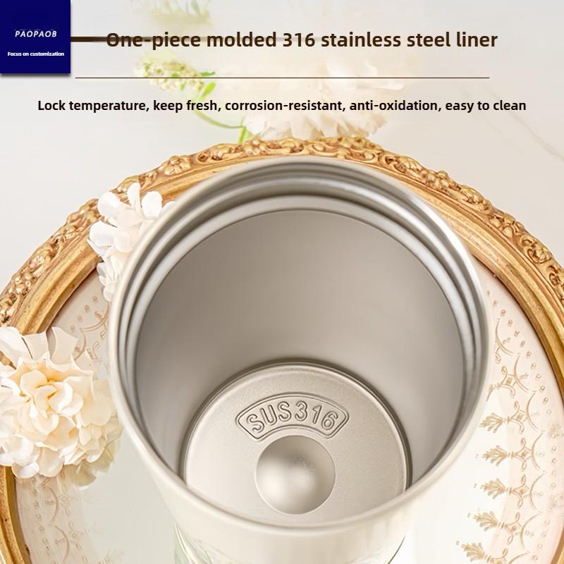 Tecknad Rostfri Stålkopp Högvärdig Termosmugg 3D Dubbel Drickstrå Kaffekopp