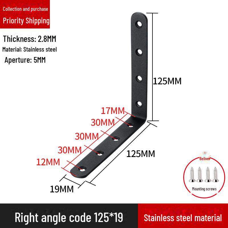 L-förmiger Regalträger aus Edelstahl, 90-Grad-Rechtwinkelverbinder
