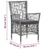 7 Piece Outdoor Dining Set Grey Poly Rattan