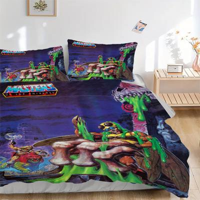 Masters of the Universe: He-Man and the Masters Bedding Set Comforter Cover Gift for Bedroom,Includes 1 Cover and 2 Pillowcases, No InsertB519