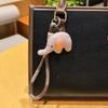 Cute Felt Elephant Bag Charm, Minimalist Elephant Keychain with Braided Rope Clip