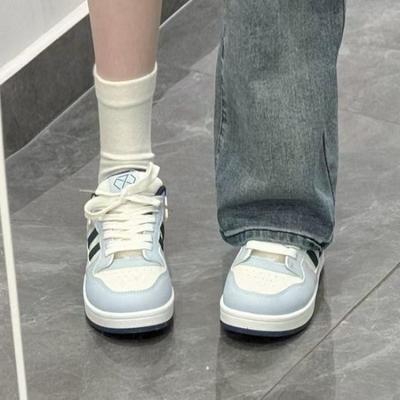 Thick-soled Blue Color-matching Bread Shoes Women's Trendy Autumn New Versatile Casual Sports Board Shoes Women
