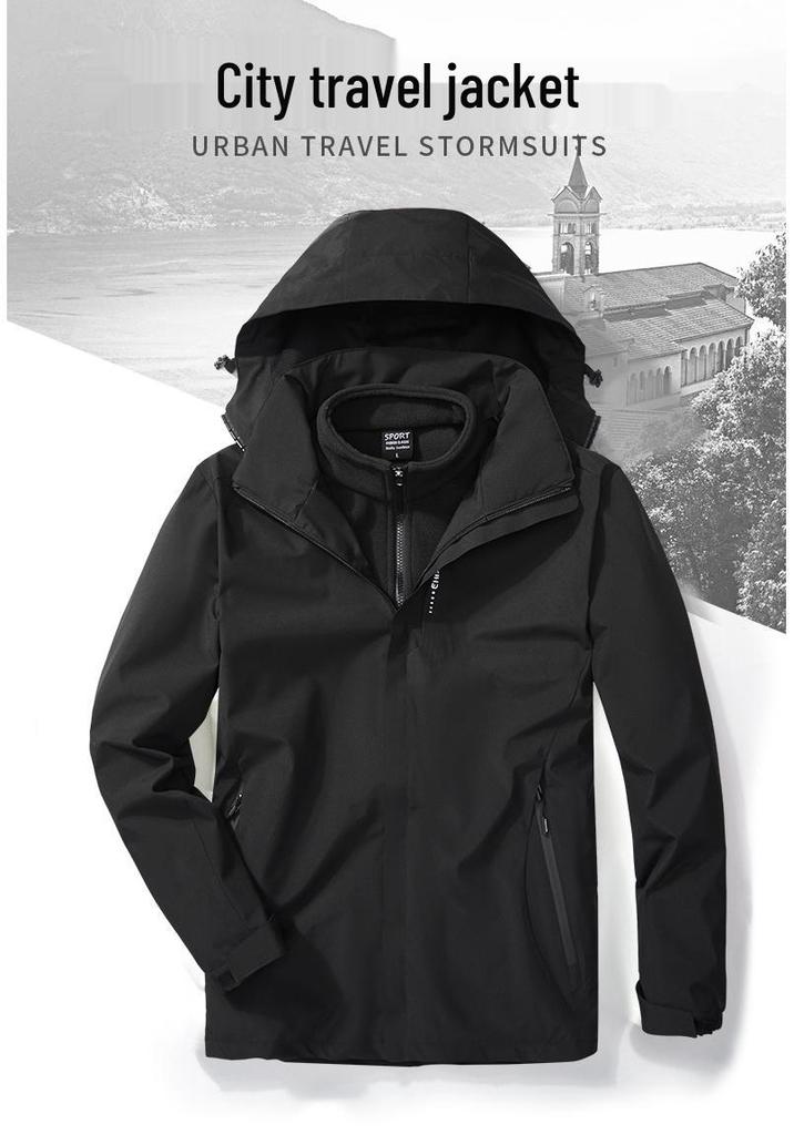 Women's & Men's 3-in-1 Detachable Couple's Jacket: Windproof, Waterproof, Cold-Resistant for Autumn & Winter