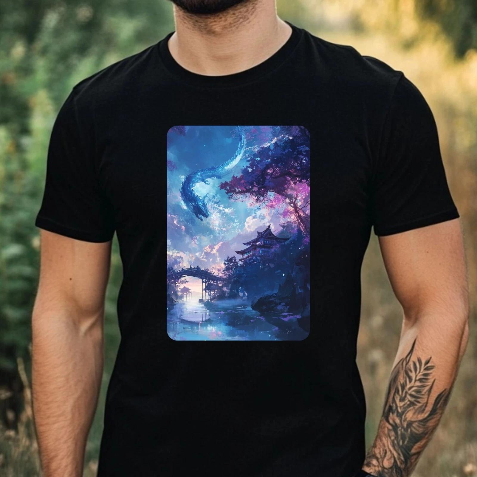 T-Shirt Herren Manga Drache Motiv Baumwolle Größe XS bis 5XL XXXL
