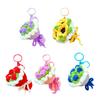 Portable Keychain Hand-Crocheted Wool Rose Petal Mini Bouquet Decoration Keychain Pendant Bags Backpacks Accessory