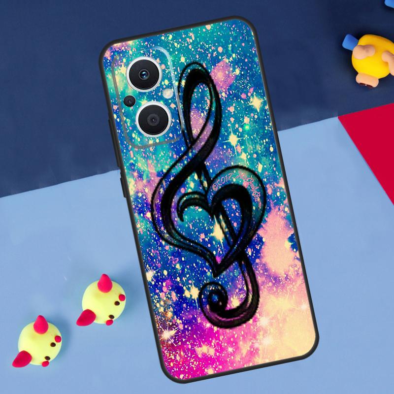 Musical Notes Violin Classical Music For OPPO Reno 12F 13F 14F 11F 10 11 12 13 14 Pro 8T 7 8 Lite OPPO Find X9 X8 X6 X5 Pro Case